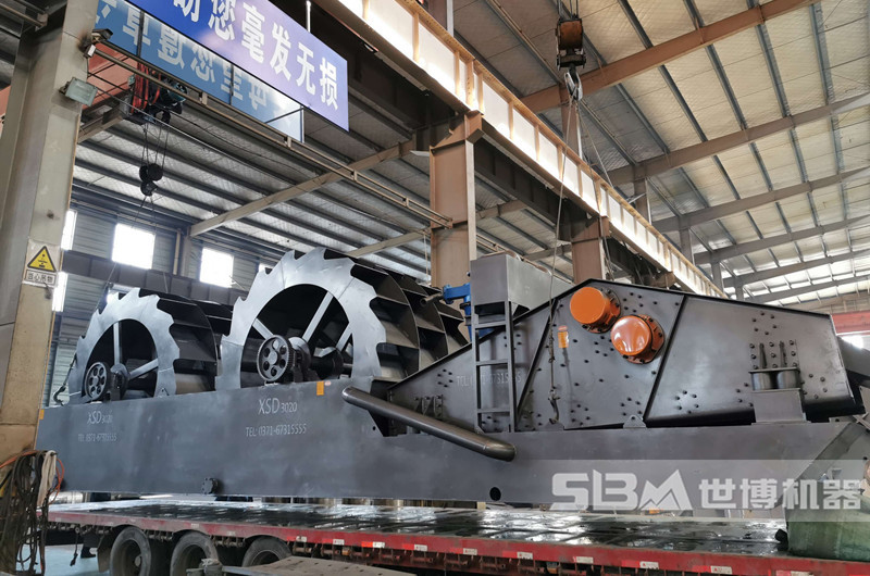 三輪斗式洗砂機裝車發(fā)貨